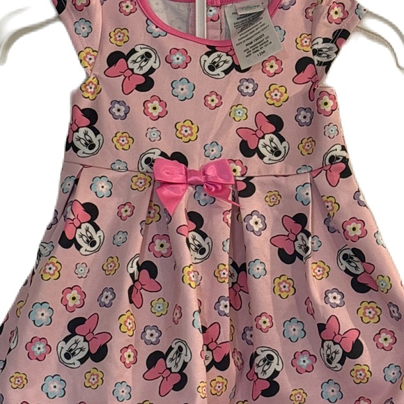 Minnie Mouse Print Disney Kids Baby Girls Pink Flare Dress with Bottom Size 12M - Picture 8 of 9